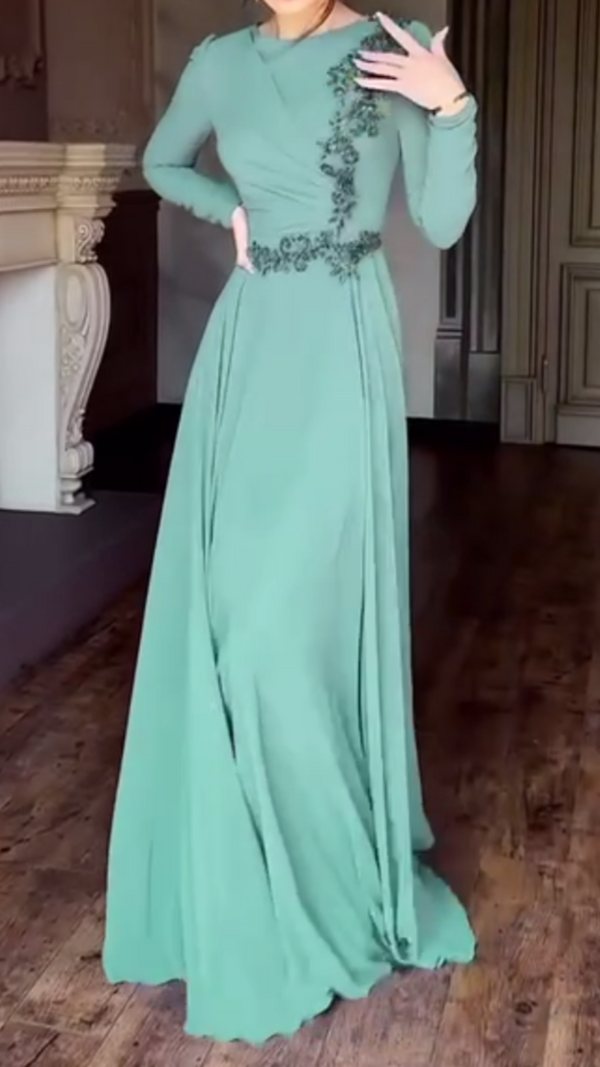 Celeste Chiffon Party Dress (Teal)