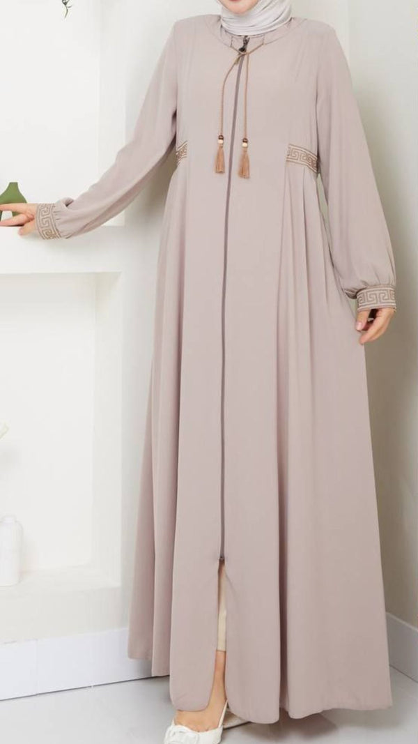 Classic Embroidery Abaya (Blush)