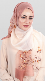 Ombre' Embroidered Silk Chiffon Scarf