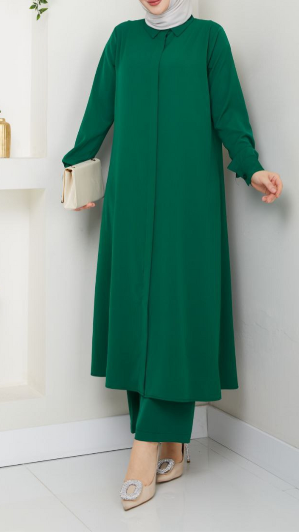 Long Tunic Set (Emerald Green)