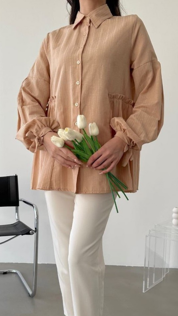 Button Front Tunic (Nude)