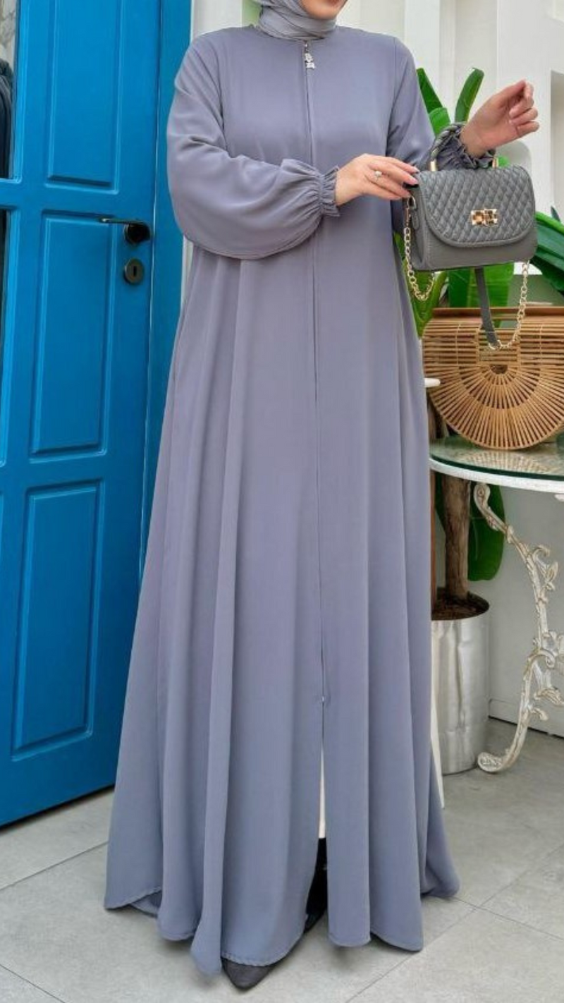 Grey Zipper Abaya (Turkey)