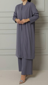 Knit Shrug Set/Smokey Grey(Plus Sizes)