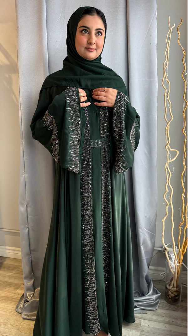 Luxury Verdant Crystal Abaya (UAE)