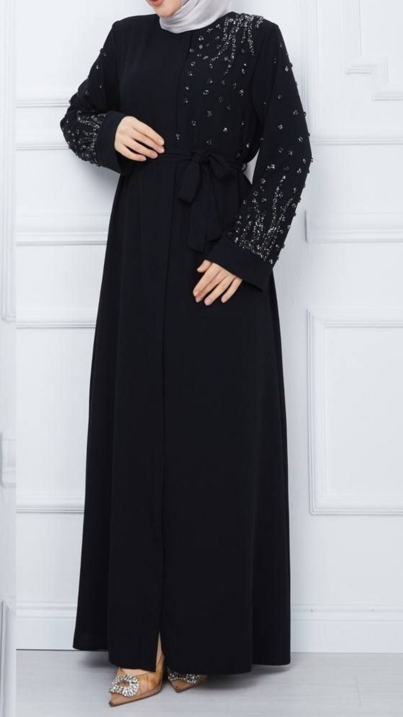 Chic Ornate Abaya (Black)