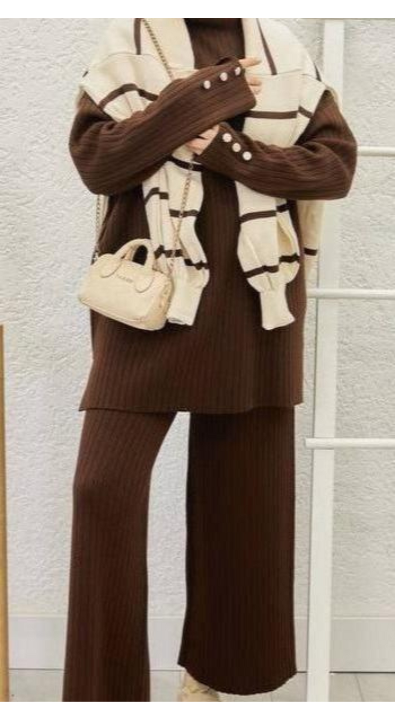 Russet Brown Knit Set