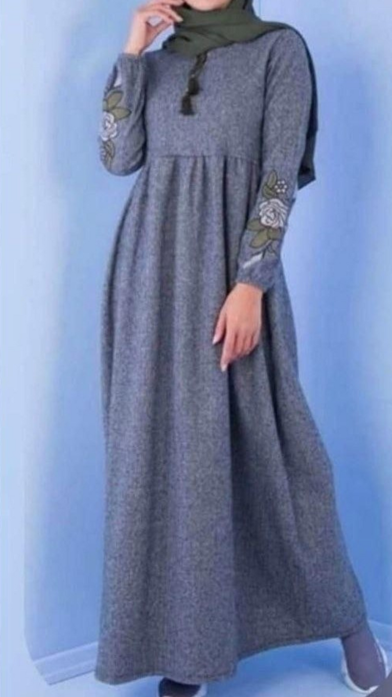 Embroidered Woollen Maxi