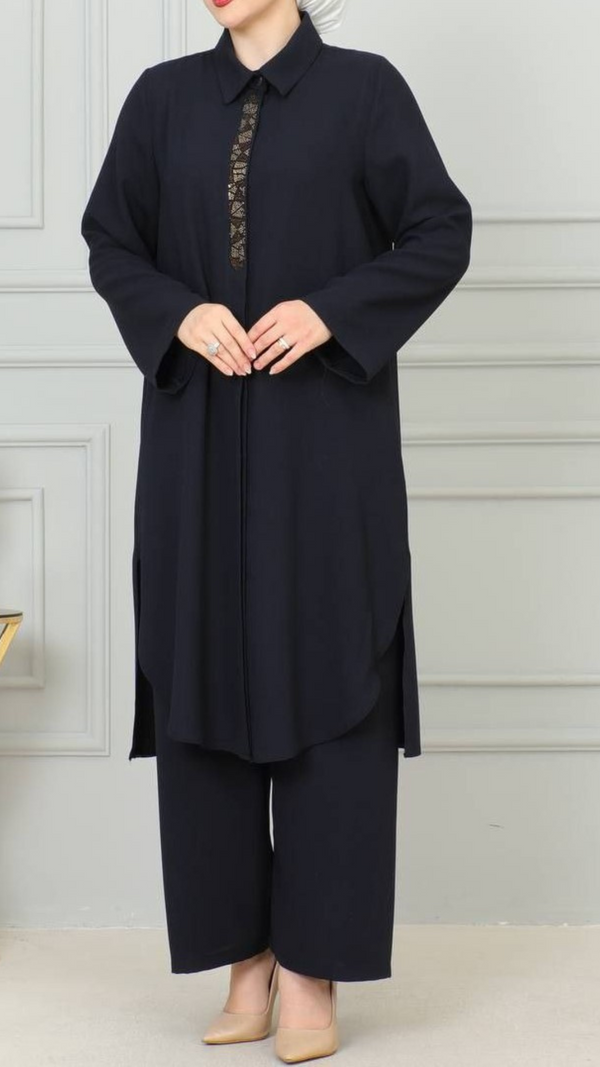 Elegant Tunic Set (Black)