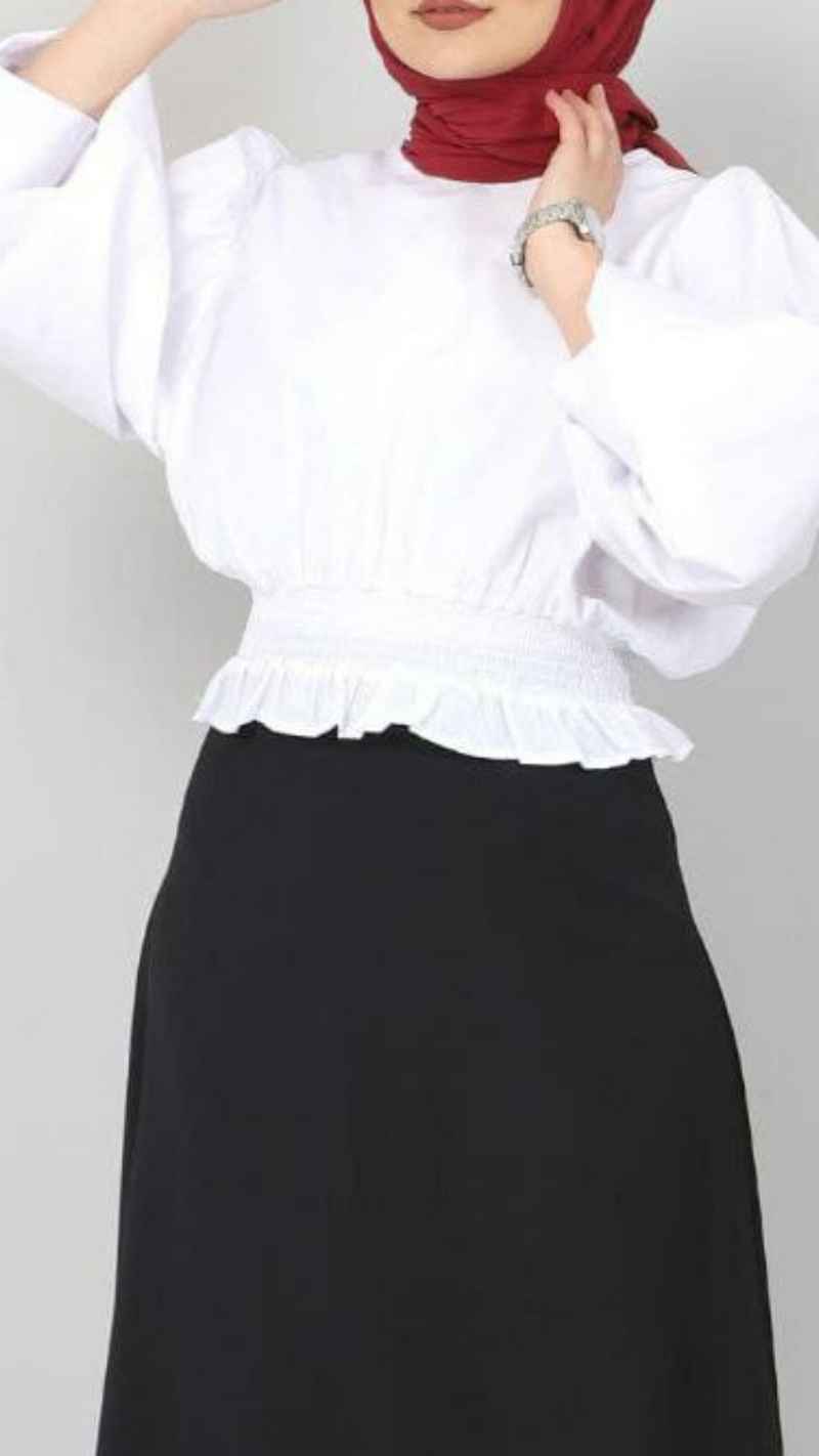 Ruffle Waist Blouse