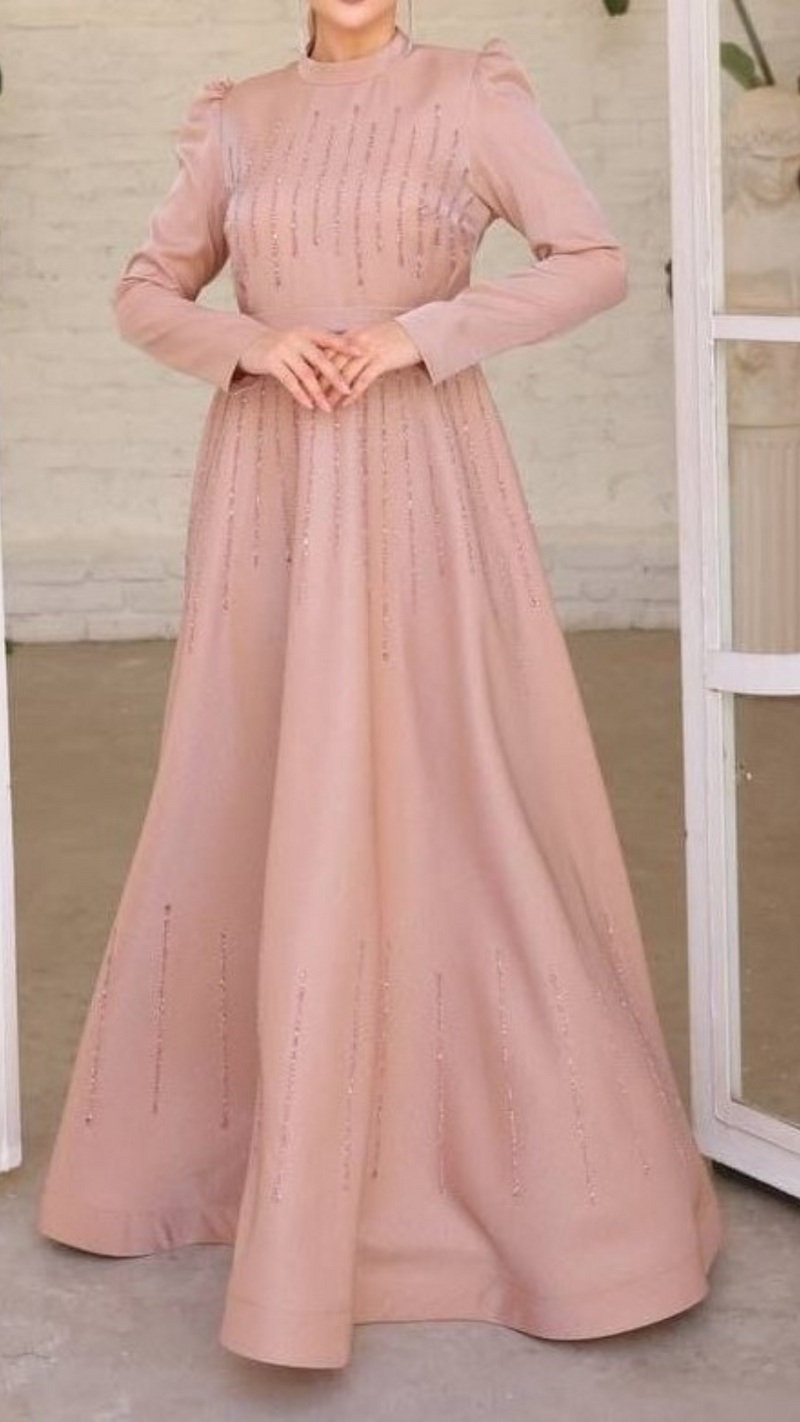 Celeste Elegant Party Dress(Rose Gold)