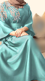 Teal Blue Satin Dress