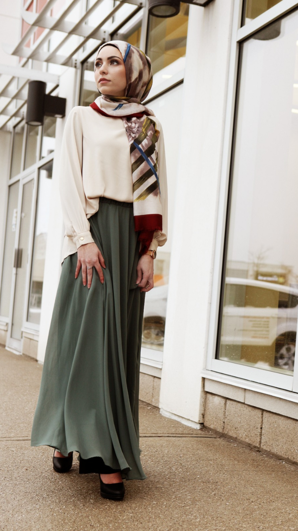 【I AM MARI】Jelena Chiffon Layered H-Line Skirt CHIFFON LAYERED SKIRT BLACK - L - Black | MILADYS