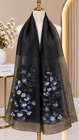 Daisies Embroidery Party Scarf