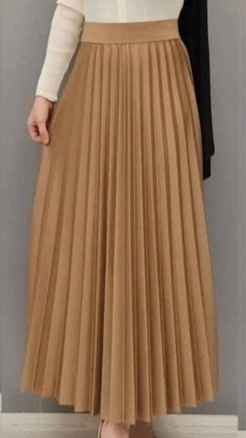 Leather-Look Pleated Skirts