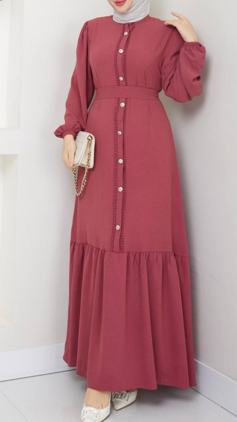 Cotton Frill Maxi (Terracotta)