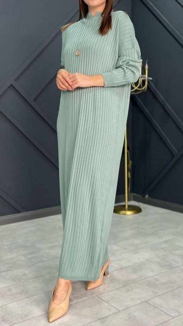 Long Knit Dress (Teal)