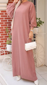 Long Knit Dress (Dusky Pink)