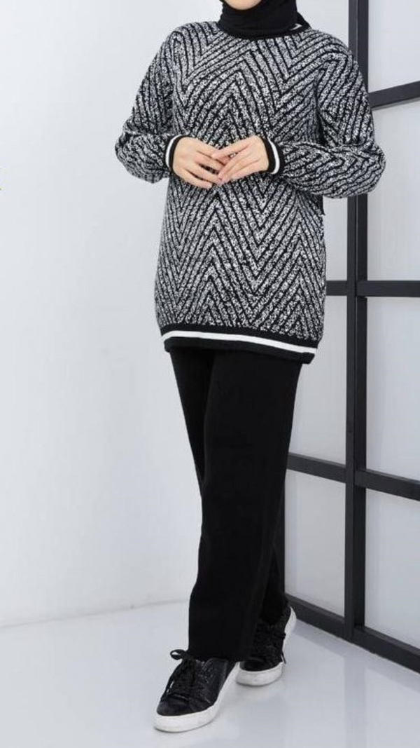 Black & White Knit Set