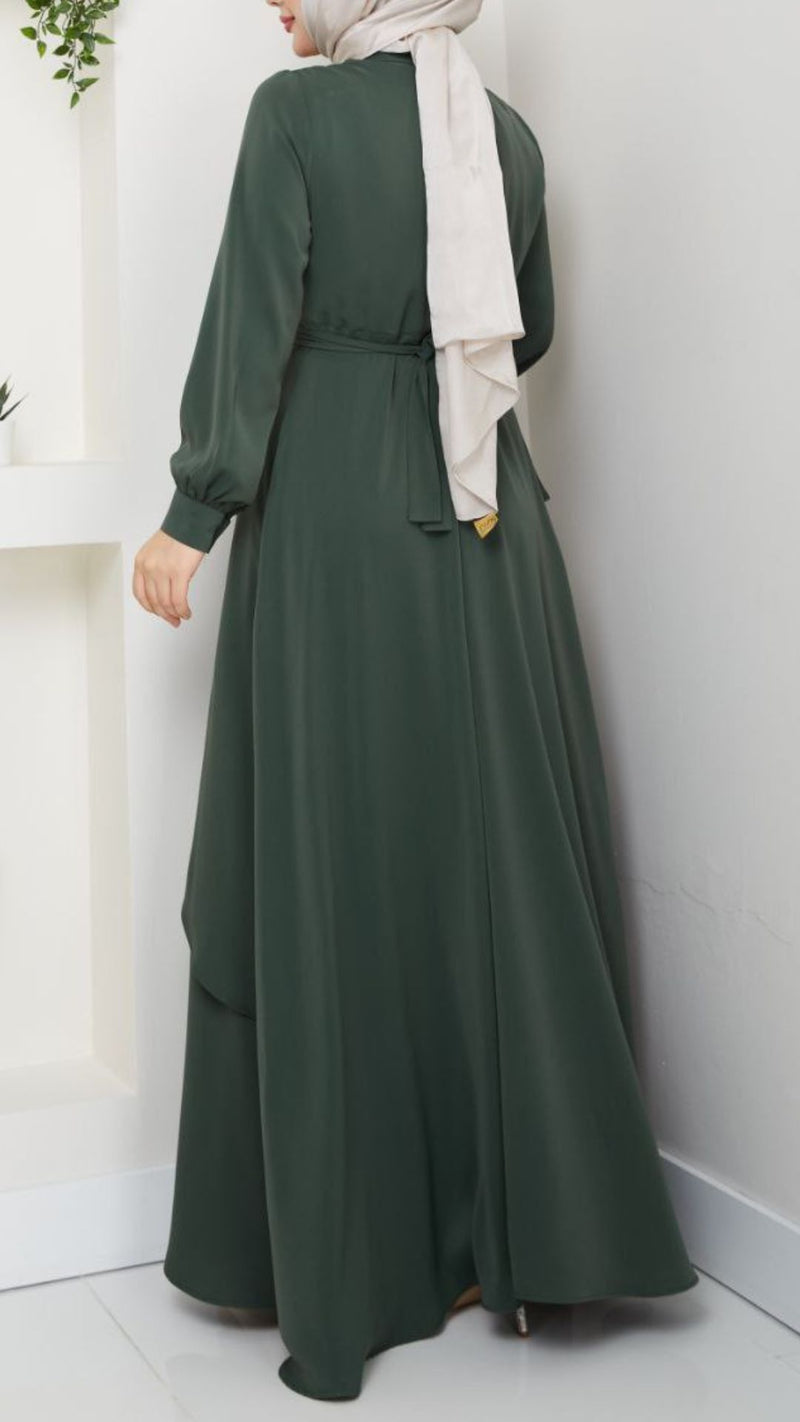 Trendy Layered Maxi (Olive)