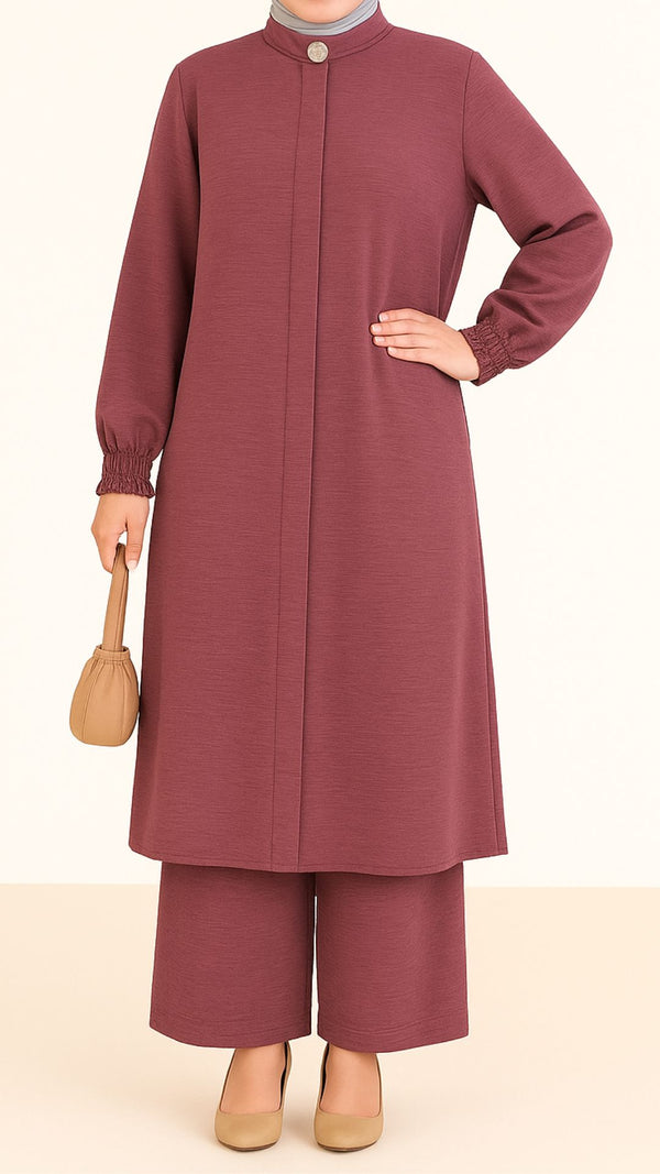 Long Tunic Set (Dusty Berry)