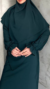 Turkish Prayer Jilbab Set (Forest Green)