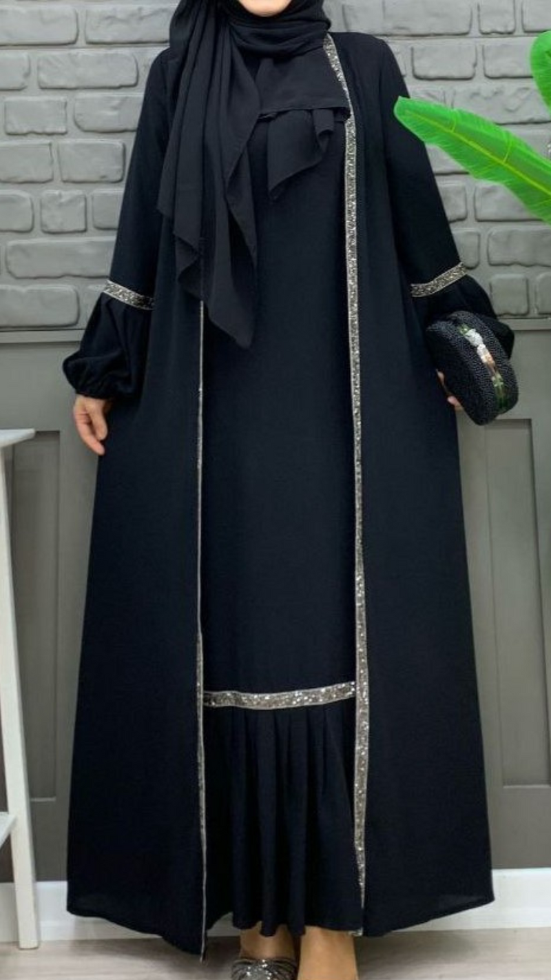 Black Fancy Abaya Set