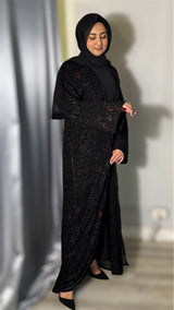 Noir Bloom Abaya Set-UAE