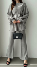 Flare Top & Pants Set (Grey)