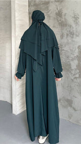 Turkish Prayer Jilbab Set (Forest Green)