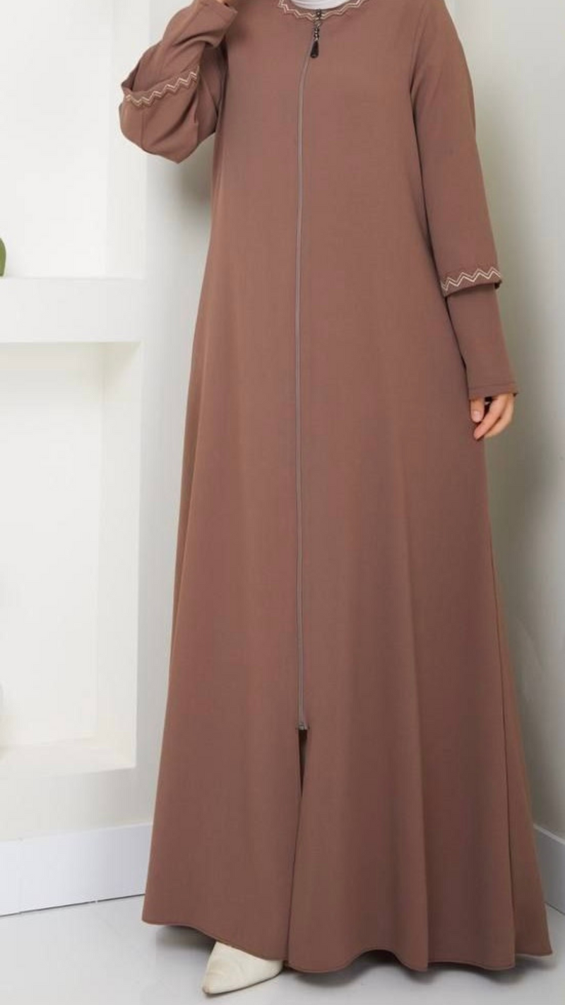 Elegant Casual Abaya (Mocha)