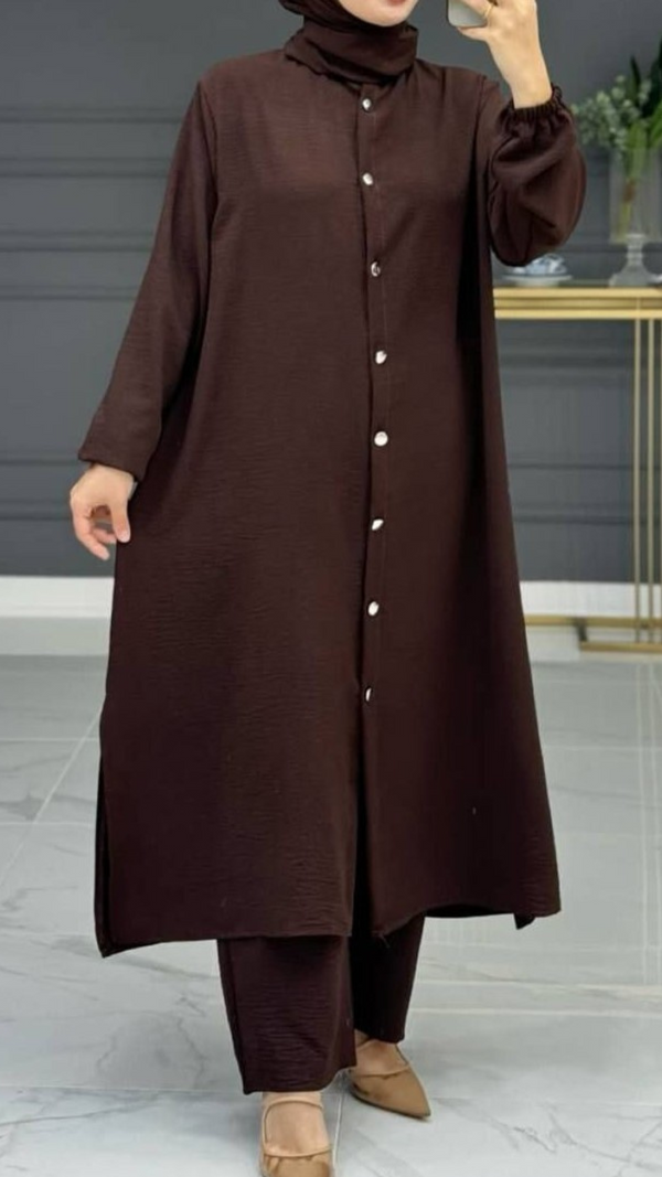 Long Tunic Set (Chocolate Brown)