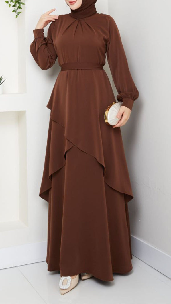 Trendy Layered Maxi (Cocoa Brown)
