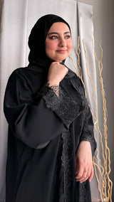 Luxury Black Lace Abaya-UAE