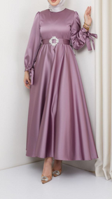 Radiance Satin Gown (Dusky Lavender)