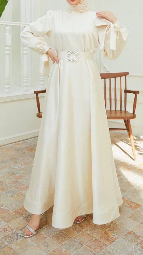 Radiance Satin Gown (Pearl)