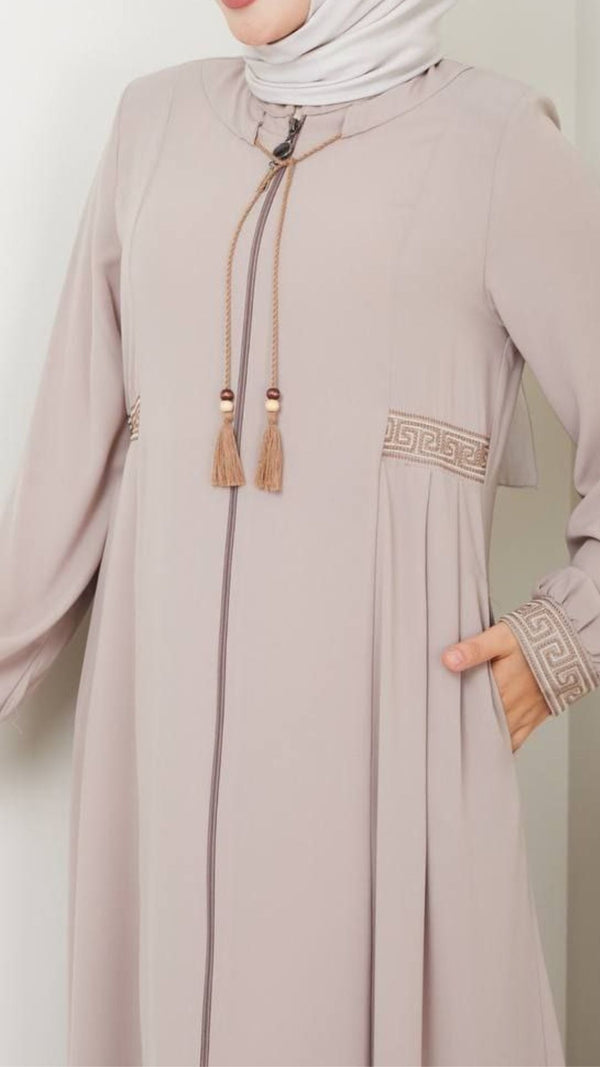 Classic Embroidery Abaya (Blush)
