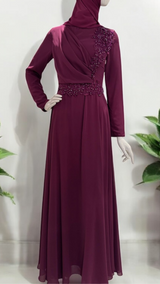 Celeste Chiffon Party Dress (Magenta)