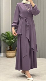 Stylish Top & Wide Pants (Mauve)