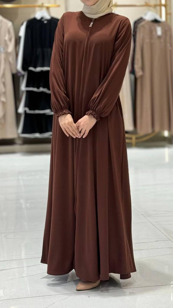 Brown Zipper Abaya (Turkey)