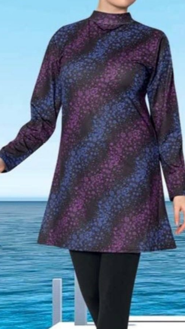 Spiral Print Burkini- Modest Swimwear