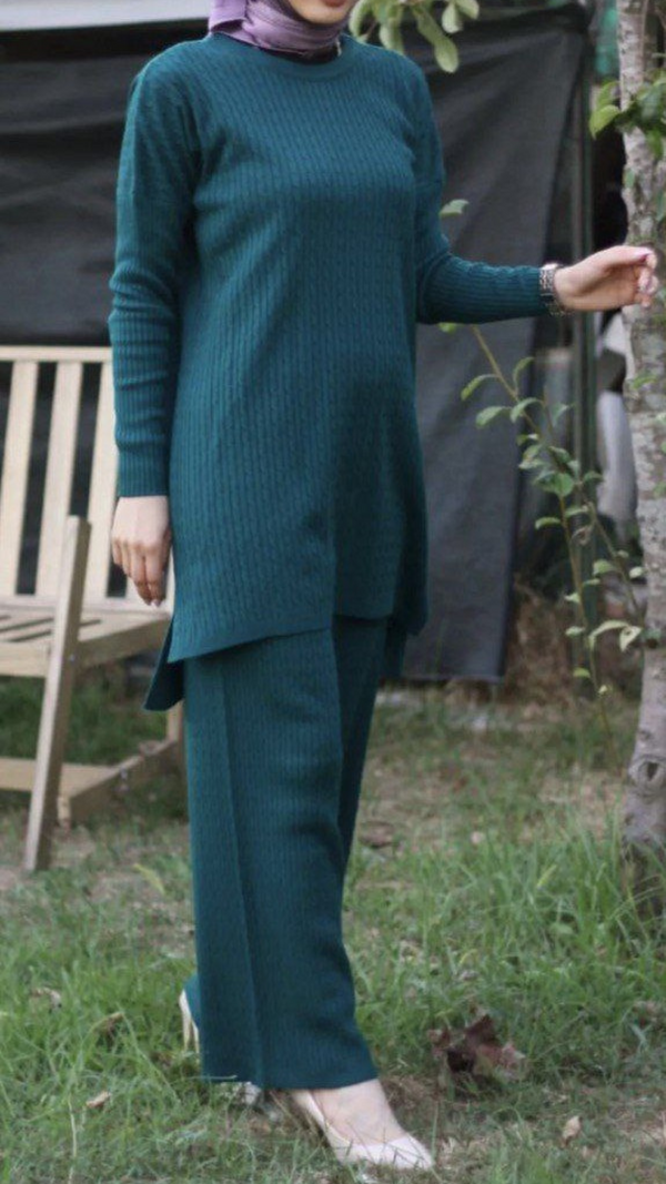 Teal Knit Set