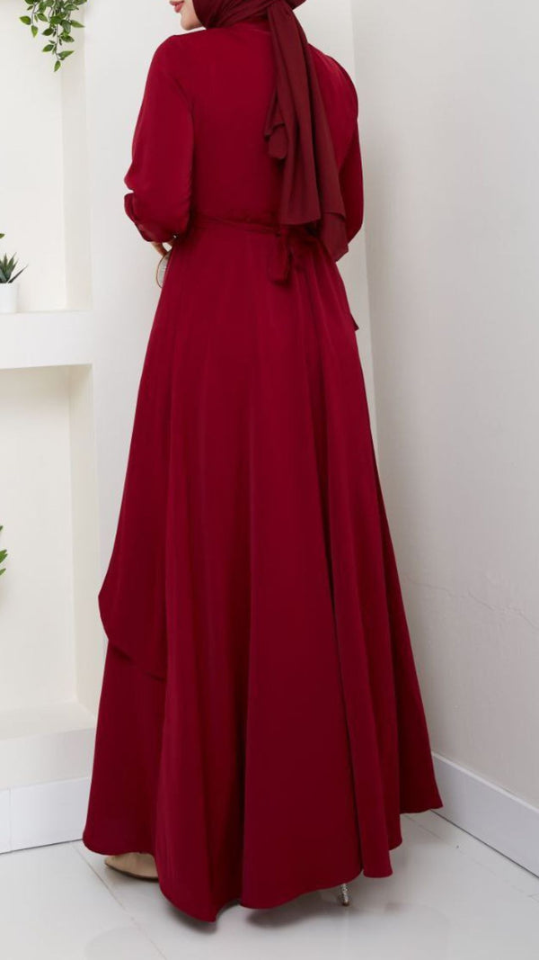 Trendy Layered Maxi (Crimson)