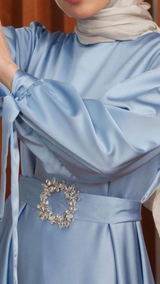 Radiance Satin Gown (Silver Blue)