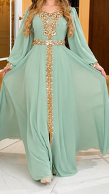 Chic Turkish Kaftan(Mint)
