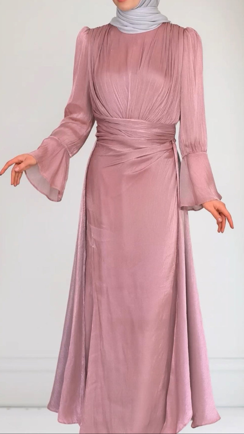 Mehrma /Rouge-Shimmer Silk Dress