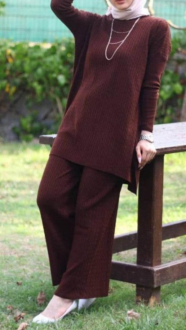 Chocolate Brown Knit Set