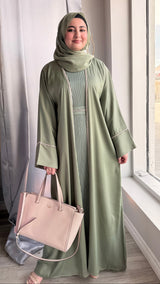 Elegant Sage Abaya Set (UAE)