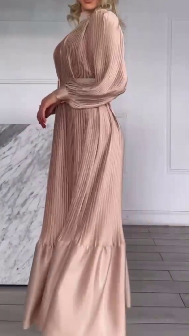 Chic Silk Party Dress -Champagne