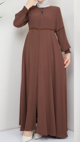 Chic Zipper Abaya (Mocha)