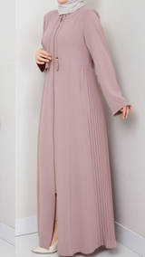 Modest Zipper Abaya /Dusty Pink